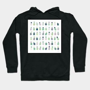 Pineapples in blue and greenery Hoodie